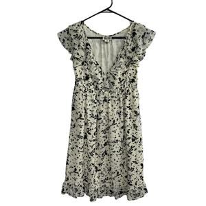 Soft Girl Floral Ruffle Dress Converse One‎ Star Ivory Black Size S